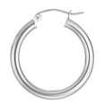 thumbnail image 3 of Wellingsale Ladies 14k White Gold Polished 3mm Classic Hoop Earrings (24mm Diameter), 3 of 7