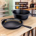 thumbnail image 4 of Enameled 2-In-1 Cast Iron Multi-Cooker Heavy Duty Skillet and Lid Set, Versatile Non, 4 of 8