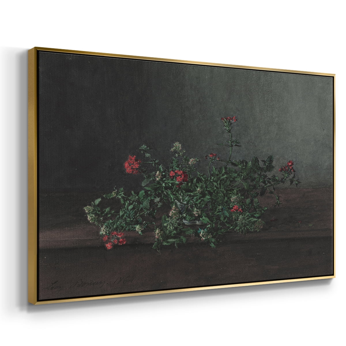 Vintage Botanical Print-XCIV By Wexford Home Framed in Gold Wood Gallery Wrapped Canvas 27 in. x 41 in.