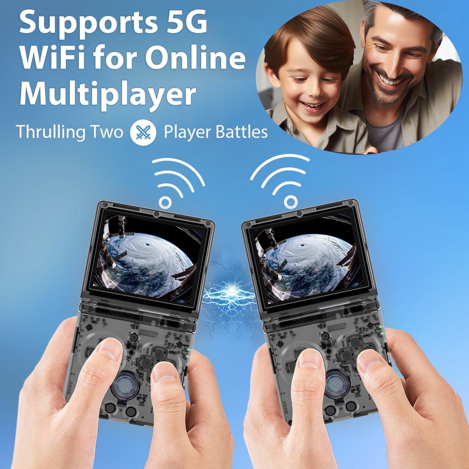RG35XXSP Handheld Game Console,3.5"Screen,3300mAh Battery,5G WiFi Bluetooth HD and TV Output Black