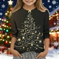 thumbnail image 7 of SuTry Kids Christmas Shirts 3/4 Length Sleeve Hoodless Tops Funny Christmas Print Crew Neck Holiday Tops Pullover for Children 3-12 Years(Multicolor#3,7 Years), 7 of 7