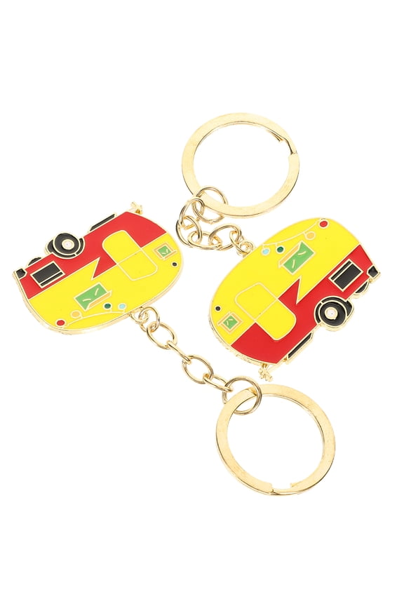 Creative RV Key Chain for Decor Multi Zinc Alloy Keychain Durable Bag Charm Trendy Camper 2pcs