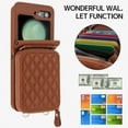 thumbnail image 2 of Compatible Wallet Case for Samsung Galaxy Z Flip 5 Case with Card Holder,Full Protective Leather Lanyard Purse Case for Galaxy Z Flip 5 Wallet Phone Case for Galaxy Flip 5 Case with Strap Brown, 2 of 7