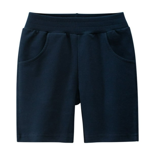 Odeerbi 1-9 Años Niños Niñas Verano Bermudas Algodón Colores Sólidos Pantalones Cortos Transpirables