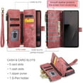 thumbnail image 2 of Compatible with Samsung Galaxy Z Fold 7 Wallet Case with Card Holder Kickstand Magnetic Zipper Pocket Lanyard Strap Wristlet,Leather Case Wallet for Galaxy Z Fold7, 2 of 7