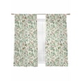 thumbnail image 7 of Christmas Sheer Curtains 63 Inch Length 2 Panels Set, Xmas Botanical Berry Red Green Watercolor Voile Window Treatment Rod Pocket Curtains Sheers Drapes for Bedroom/Living Room/Kitchen 52x"63"x2, 7 of 7