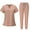 01-Pink, variant on Scrub Sets for Woman Solid Color V-Neck Short Sleeve Long Pants Nurse Uniform with Pock Pink L