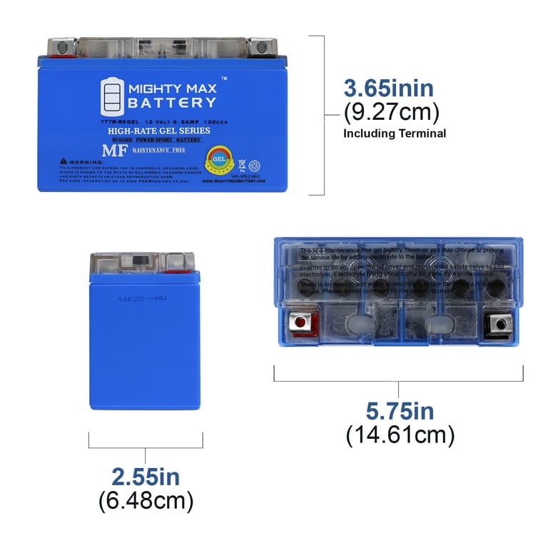 YT7B-BS GEL 12V 6.5AH Replacement Battery for Suzuki DRZ400SM 05