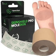 Stop Blisters. Athletic Moleskin for Blister Prevention - 48% More Than Leading Brand. Thin Mole Skin Tape, 408 sq in, 1 Count