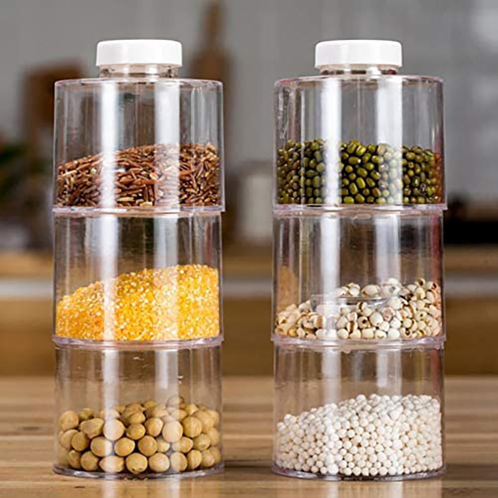 Spice Bottle,6Pcs Stackable Spice Storage Containers,Spice Pot Spice Tower  Spice Color Transparent Pot Seasoning Bottle for Kitchen Outdoor BBQ