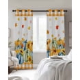 thumbnail image 2 of Thanksgiving Blackout Curtains 90 Inch Length 2 Panels Set for Living Room Bedroom, Fall Orange Blue Pumpkin Maple Leaves Plaid Privacy Window Treatment Thermal Insulated Black Out Drapes 52"x90", 2 of 8