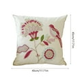 thumbnail image 2 of Hxlamzoo Rustic Embroidered Floral Pillow Cover for Sofa & Living Room - Soft Decorative Cushion with Fresh Plant Design, 2 of 6