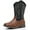 Black, Brown, variant on Blikcon Kids Cowboy Boots for Boys & Girls Embroidered Square Toe Cowgirls Western Rodeo Boots with Side Zipper for Toddler & Little Kid & Big Kid