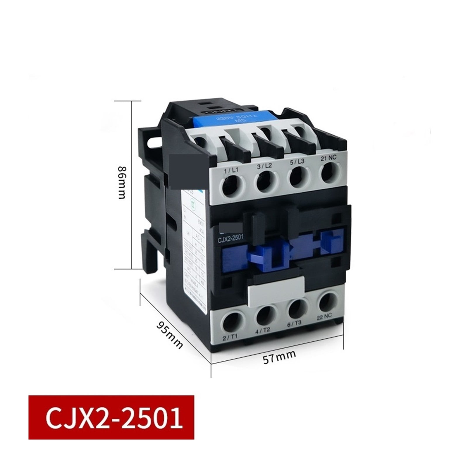 CJX2-2510 1NO CJX2-2501 1NC DIN Rail Mount Electric Power AC Contactor 25A Coil Voltage 380 220 110 36V 24V ,Replace Most
