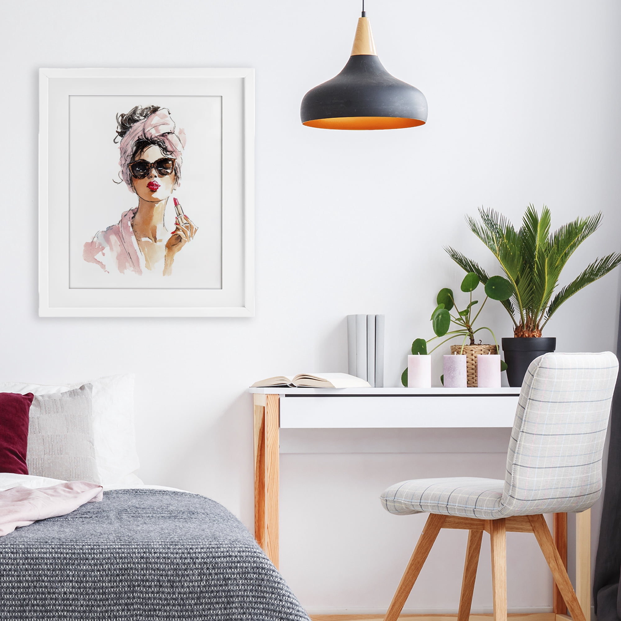 Stupell Industries Velour Secrets Lipstick White Framed Print Under Glass, design by Svetlana Aleynikova