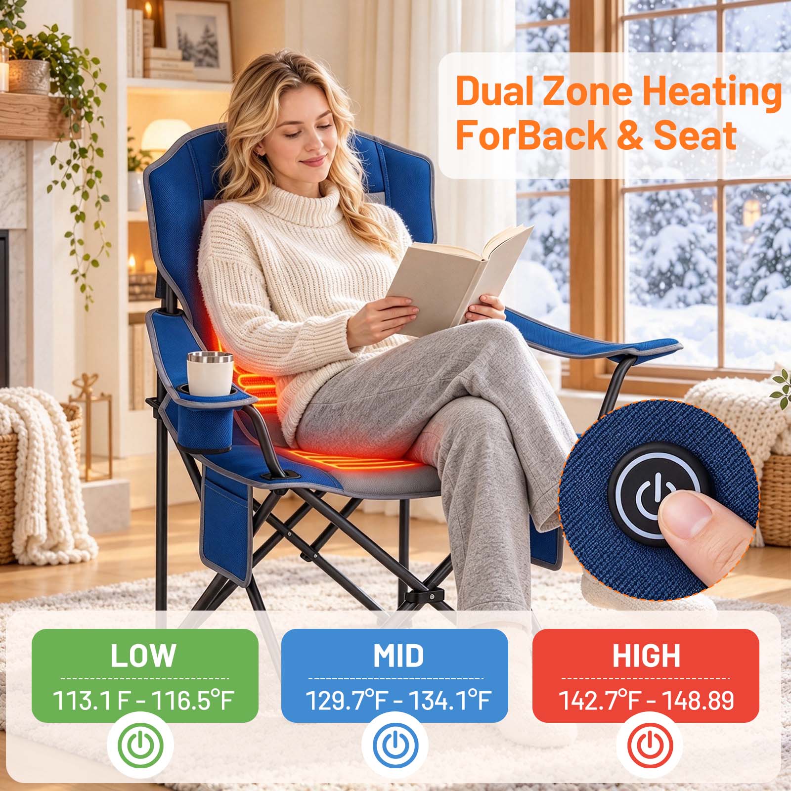 Simenmax Heated Camping Chair with USB Power photo 4