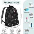 thumbnail image 5 of Black Cat and Dog Paw Print Black Pattern Backpack for School, Cute School Bag with Adjustable Shoulder Straps and Padded Back, 16.9"x12.6"x5.9", 5 of 5