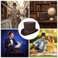 thumbnail image 5 of Vjnyvs Wool Top Hat for Men, Magician Hat, Formal Tuxedo Hat, Mens Tophat Christmas Cap, Victorian Topper Hats Gentlemen Hat Jazz Cap, 5 of 7