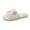 White, variant on Winter Slippers for Women Flat Heel Open Toe Slip-on Slides Flats Casual Winter Indoor Outdoor Warm Solid Color Home Flat Shoes for Women Black 5.5