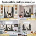 thumbnail image 6 of Black Beige Forest Elk Kitchen Curtains 63 Inch Length, Rustic Country Elk Woodland Grommet Top Bedroom Living Room Curtains, Light Filtering Cafe Curtain Drapes 2 Panels Set 104''x63'', 6 of 9