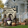 thumbnail image 2 of 1pc 2D flat Halloween Dwarf Courtyard Flag, Witch decoration with pumpkin and bat, Halloween Happy Sign, indoor/outdoor hanging decoration, Halloween Courtyard flag, perfect for gardens, lawns, farmh, 2 of 5