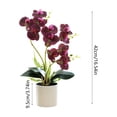 thumbnail image 3 of Gecau Artificial Phalaenopsis Silk Orchid Potted Plant Decorative Faux Flower Realistic Accent Arrangements for Desktop Office Wedding Centerpiece Long Lasting Easy Care Home, 3 of 5