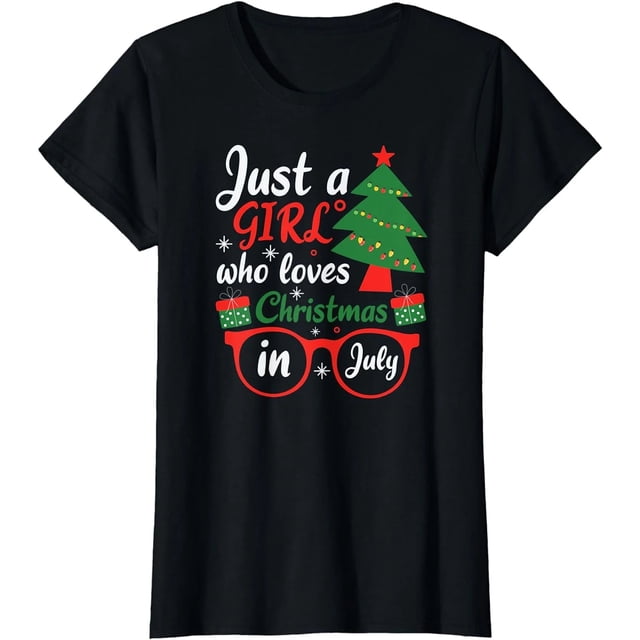 Camiseta de Regalo de Verano para Mujer: Una Chica que Ama la Navidad en Julio