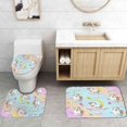 thumbnail image 5 of 4PCS Cute Colorful Unicorn Shower Curtain Sets with Rugs, Waterproof Fabric Rainbow Shower Curtain, Cartoon Butterfly Moon Star Love Cloud Kawaii Teen Girls Kids Bathroom Decor, Daughter Gifts, 5 of 7