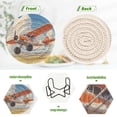 thumbnail image 4 of Qxltty Orange Airplane Drink Coasters with Holder 6pcs Handmade Woven Simple Vintage Saucer Set, 4 of 7