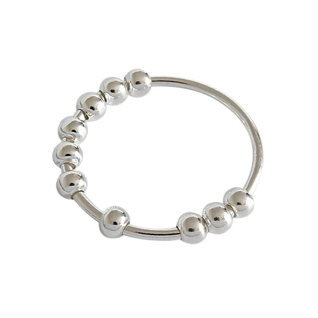PVCS Single Coil Spiral, Beads Rotate Freely, Anxiety Bead Ring, Suitable For Female