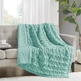 thumbnail image 2 of Gracie Mills Ashlee Modern Solid Ruched faux Throw Blanket - GRACE-11254, 2 of 4