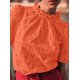 thumbnail image 5 of Blusa PRETTYGARDEN de verano con ojales bordados en naranja para mujer, 5 of 7