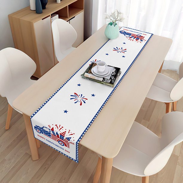 American Flag July Patriotic Memorial Day Table Runner Independence