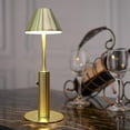 thumbnail image 4 of Lámpara de mesa recargable con batería inalámbrica y sensor táctil, luces de estudio LED para bar Paraguas Dorado, 4 of 8