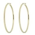 thumbnail image 4 of Stunning 14K Yellow Gold Plated Silver Hoop Earrings for Women, 50 MM Diameter, 4 of 4