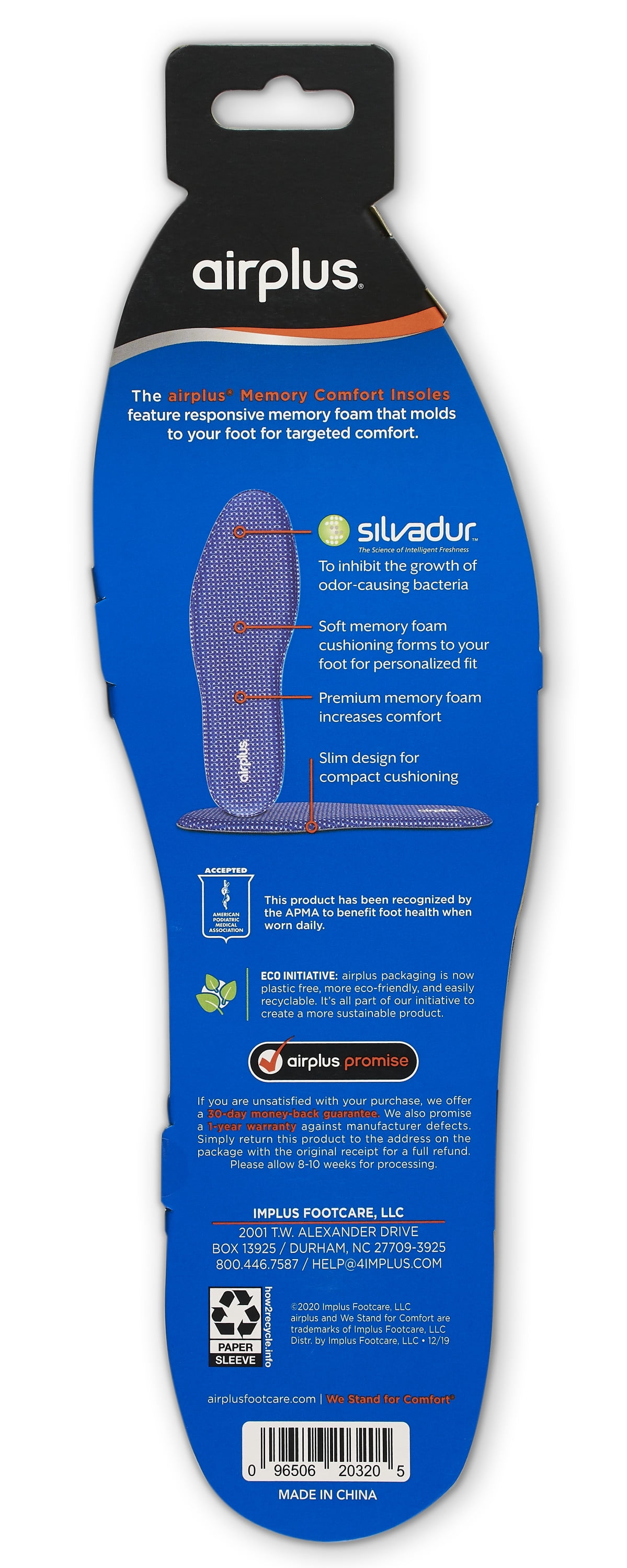 Memory foam extreme support insoles fatigue soothing All day comfort airplus 