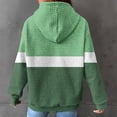 thumbnail image 4 of Fashion Color Block Pullover Hoodie Women, Loose Fit Long Sleeve Sweatshirt with Hood and Pocket, Ideal for Everyday Autumn Winter Wear Mint Green, 4 of 6