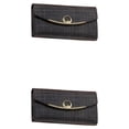 thumbnail image 1 of Minnieouse Cartera de mujer portátil con botón a presión de gran capacidad, tarjetero de Color sólido, carpeta de fotos, monedero para niñas, Negro Tipo 2 2Conjunto, 1 of 6