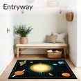 thumbnail image 3 of ODIKA 3'x5' Machine Washable Non-Slip Area Rug, Planet Hopping Absorbent Non Slip Machine High Traffic Rug, Black, 89139, 3 of 7