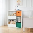 thumbnail image 4 of Costway Armario Infantil para Juguetes Organizador de Juguetes 3 Cubos y 2 Cajas Abiertas Estantería para Niños Salón 76 x 28 x 94 cm, 4 of 9