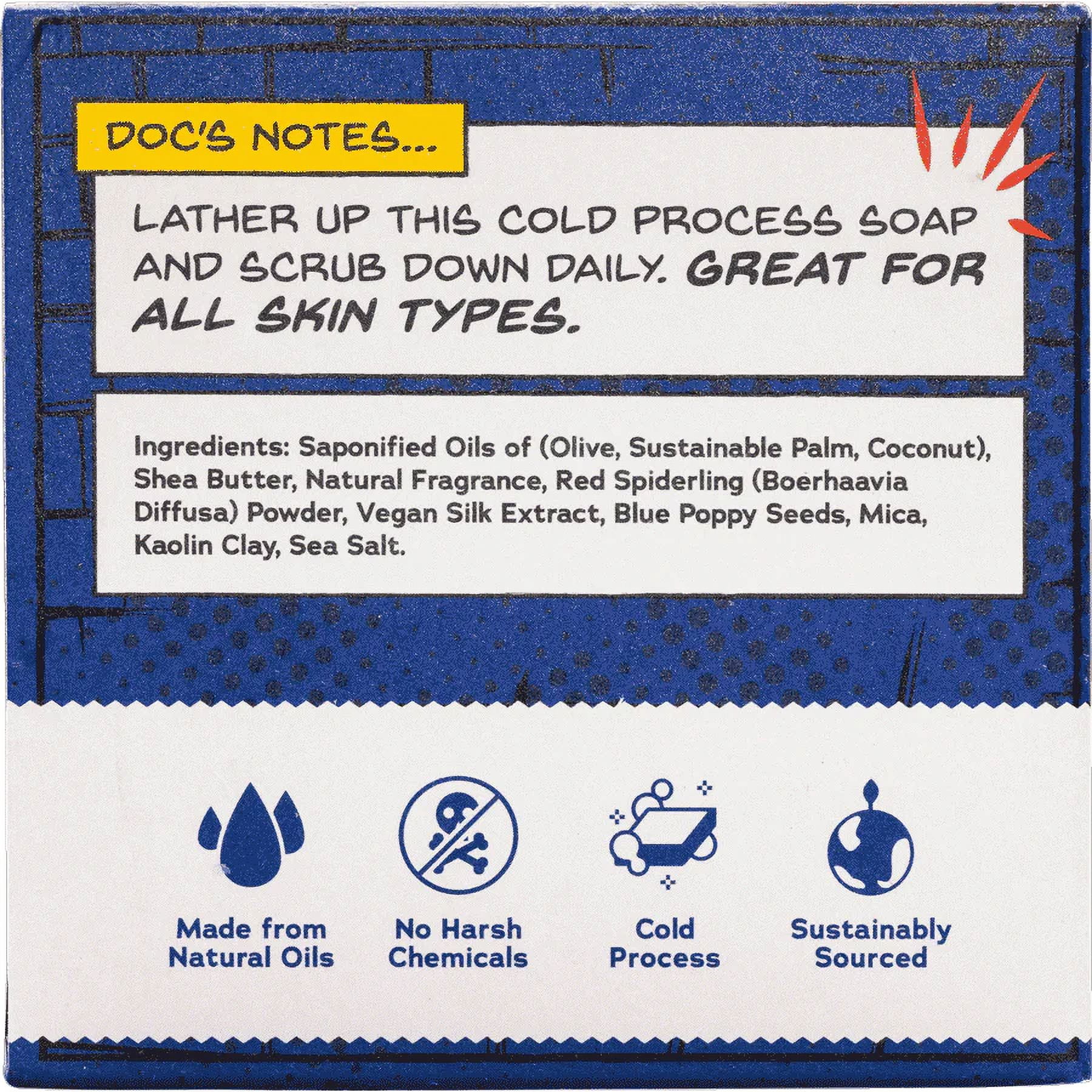 Dr. Squatch Men's Natural Bar Soap for All Skin Types, Spidey Suds, 5 oz
