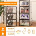 thumbnail image 2 of TRAHOO-Piorlado Large Shoe Organizers Storage Boxes for Closet 12 Pack,Under Bed Shoe Storage, Stackable Clear Plastic Shoe Containers Bins with Lids,Black, 2 of 4