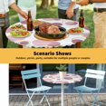 thumbnail image 6 of Elastic Fitted Round Tablecloth, Pin Polka Dots Waterproof Stretch Table Cover for 45"-54" Tables, Modern Abstract Art Washable Outdoor Tablecloths for Patio, Picnic, Camping, 6 of 9