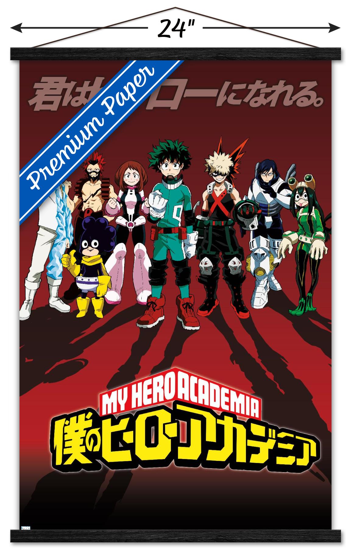 My Hero Academia - Group Pose Wall Poster with Wooden Magnetic Frame, 22.375" x 34"