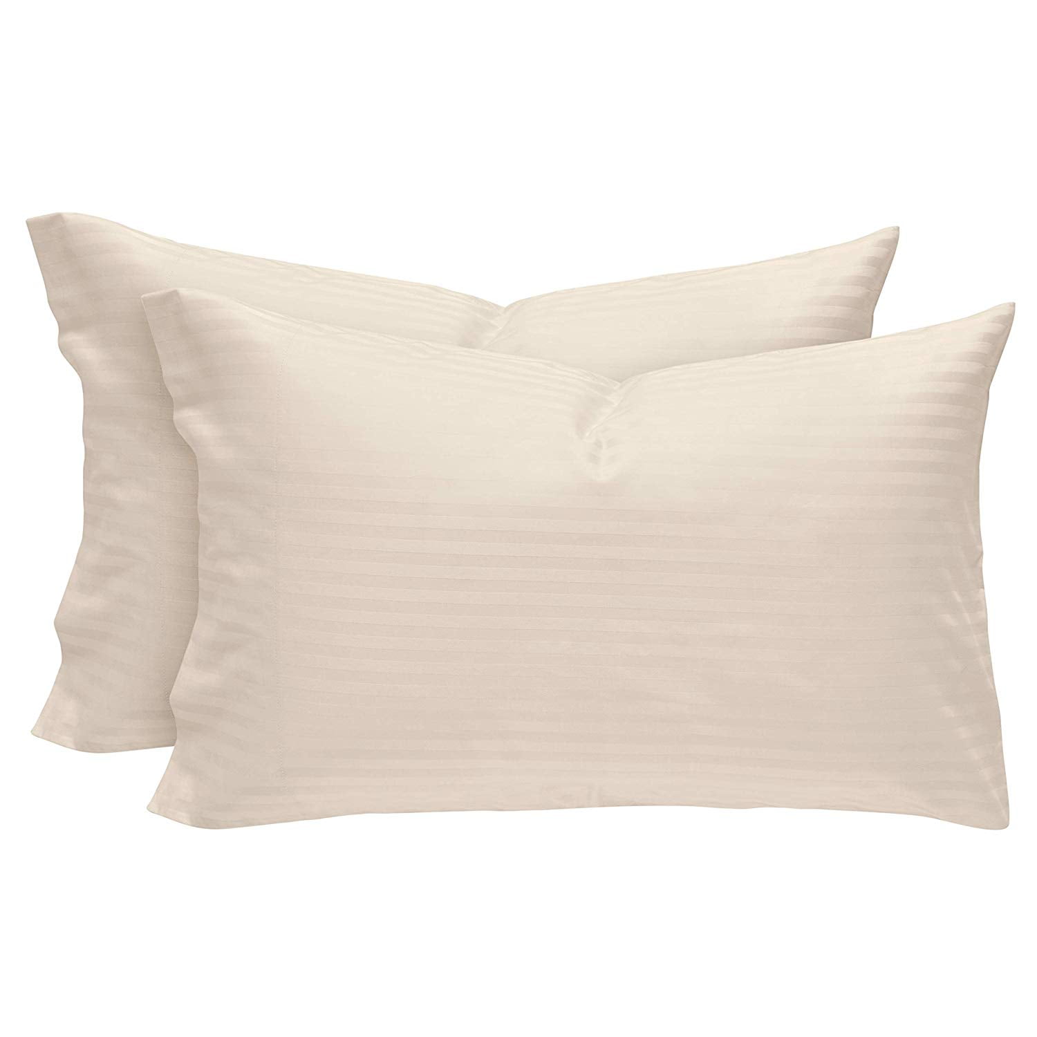 The Great American Store Pillowcases Set of 2 with Envelope Closure Stripe Ivory King Size