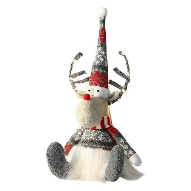 Poupée Assise Cerf Peluche Drôle Jouets Cerf Décorations Maison (Gris)