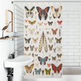 thumbnail image 4 of Butterfly Insect Shower Curtain, Vintage Gray Specimen Art Watercolor Butterfly Waterproof Shower Curtain, Personalized Decorative Privacy Shower Curtain 12 Hooks Polyester Fiber 36x72In, 4 of 6
