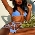 thumbnail image 3 of Haut de Bikini pour Femme à Dos Nu Rembourré, String à Nouer, Triangle, Tenue de Plage, 3 of 6