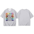 thumbnail image 4 of T-shirts Filles Retour à l'École Imprimé Col Rond Manches Courtes Décontractées Hauts Filles Gris Clair 4-5 Ans, 4 of 4