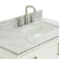 thumbnail image 4 of Ariel Stafford 37 Inch Single Right Offset Rectangle Sink Vanity With Carrara White Marble Countertop W/0.75" Edge In White, 4 of 11